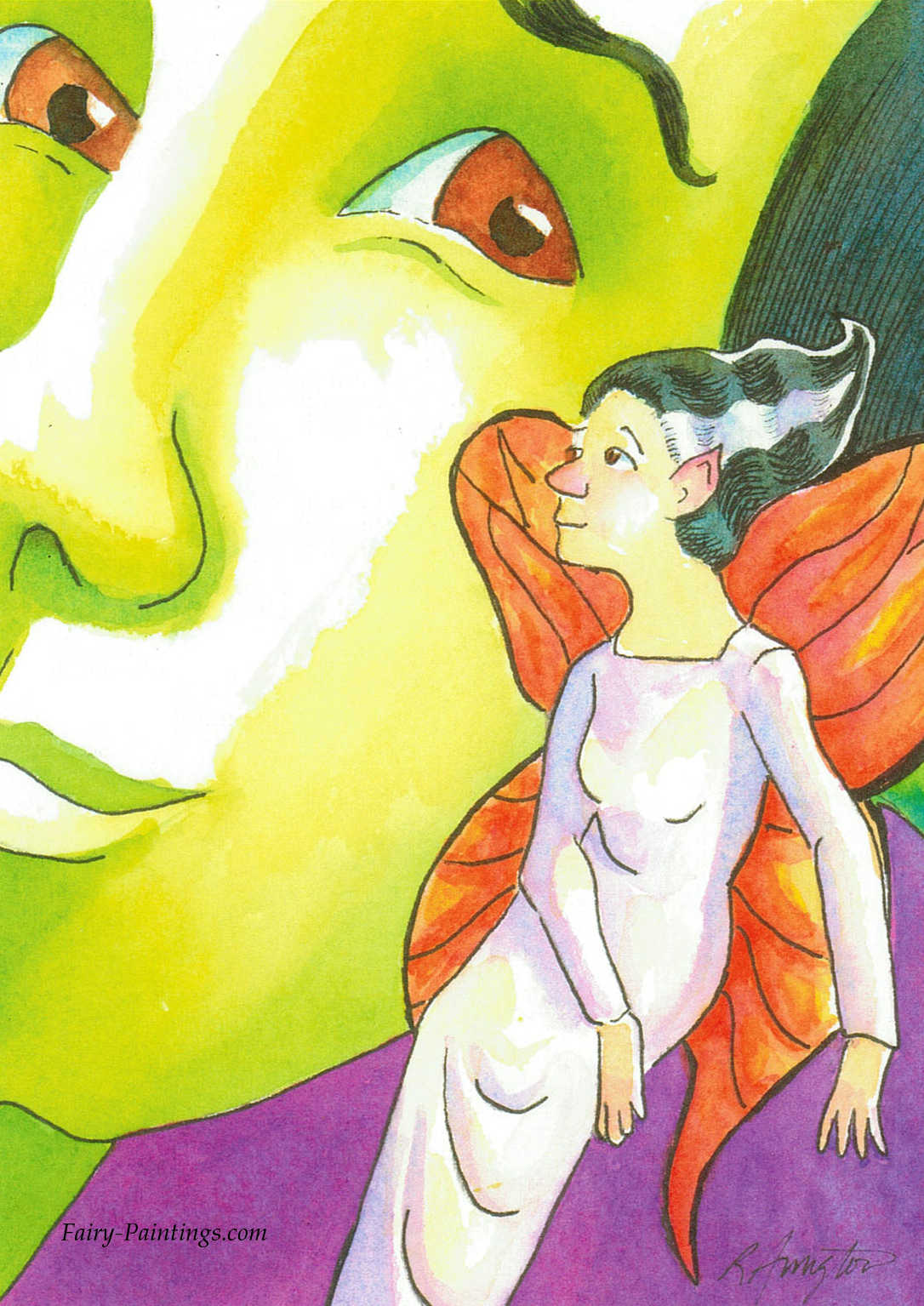 Frankenstein and Halloween fairy ACEO card