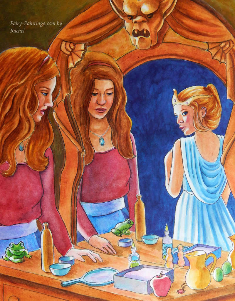 snow white fairytale queens mirror fairy paintings Rachel M Brown